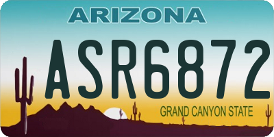 AZ license plate ASR6872