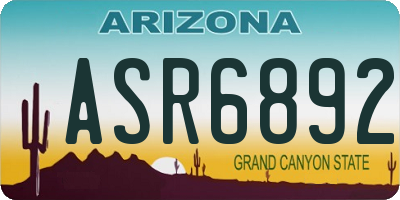 AZ license plate ASR6892