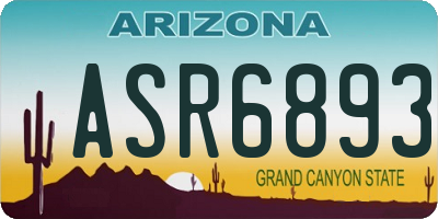 AZ license plate ASR6893