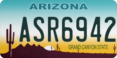 AZ license plate ASR6942