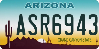 AZ license plate ASR6943