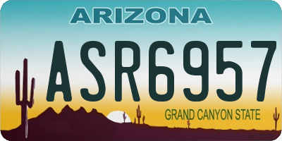 AZ license plate ASR6957