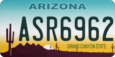 AZ license plate ASR6962