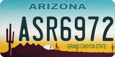AZ license plate ASR6972