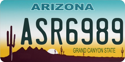 AZ license plate ASR6989
