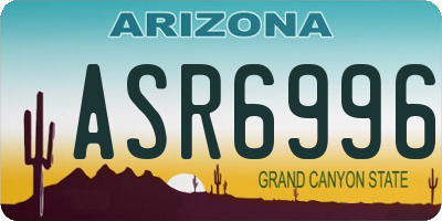 AZ license plate ASR6996