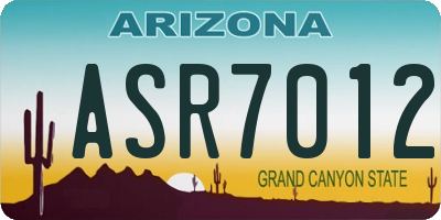 AZ license plate ASR7012