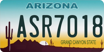 AZ license plate ASR7018