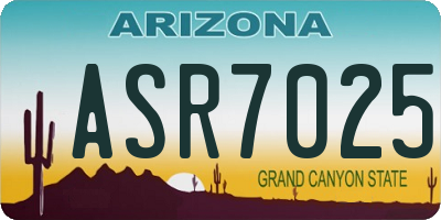 AZ license plate ASR7025