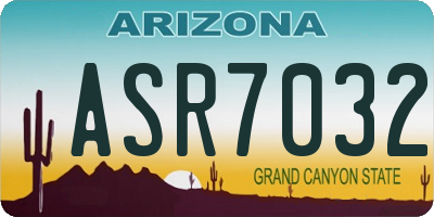 AZ license plate ASR7032