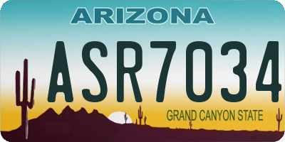 AZ license plate ASR7034