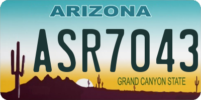 AZ license plate ASR7043