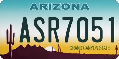 AZ license plate ASR7051