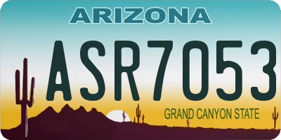 AZ license plate ASR7053