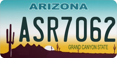 AZ license plate ASR7062