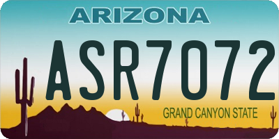 AZ license plate ASR7072