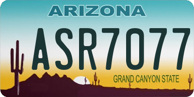 AZ license plate ASR7077