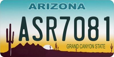 AZ license plate ASR7081