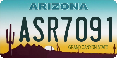 AZ license plate ASR7091