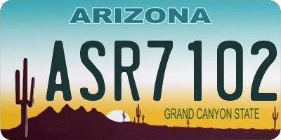 AZ license plate ASR7102