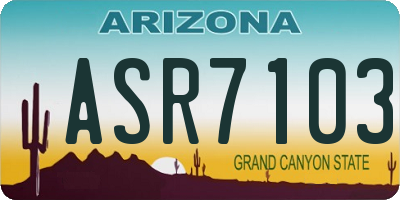 AZ license plate ASR7103