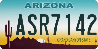 AZ license plate ASR7142