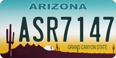 AZ license plate ASR7147