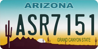 AZ license plate ASR7151