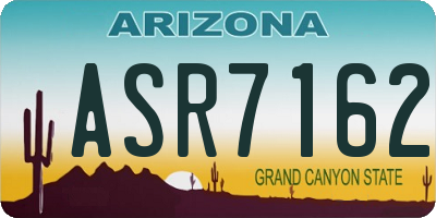 AZ license plate ASR7162