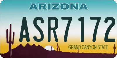 AZ license plate ASR7172