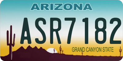AZ license plate ASR7182