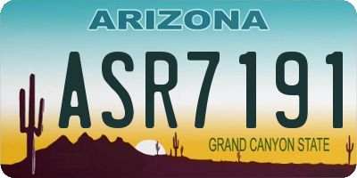 AZ license plate ASR7191