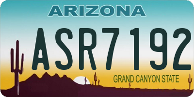 AZ license plate ASR7192