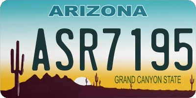 AZ license plate ASR7195