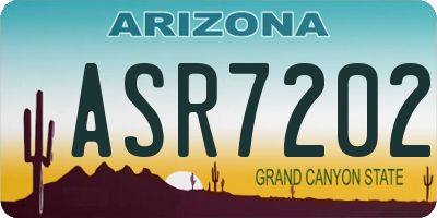 AZ license plate ASR7202