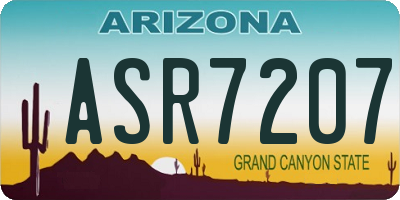 AZ license plate ASR7207