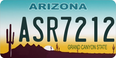 AZ license plate ASR7212