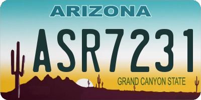 AZ license plate ASR7231