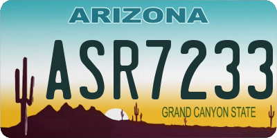 AZ license plate ASR7233