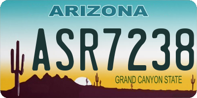 AZ license plate ASR7238