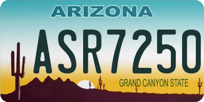 AZ license plate ASR7250