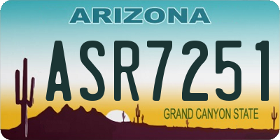 AZ license plate ASR7251