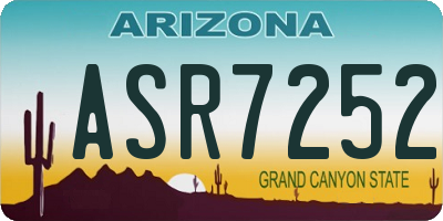AZ license plate ASR7252