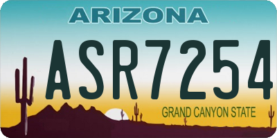 AZ license plate ASR7254