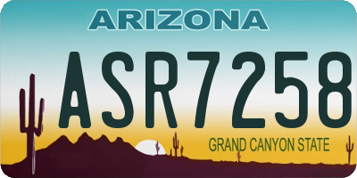 AZ license plate ASR7258
