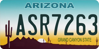AZ license plate ASR7263