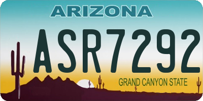 AZ license plate ASR7292