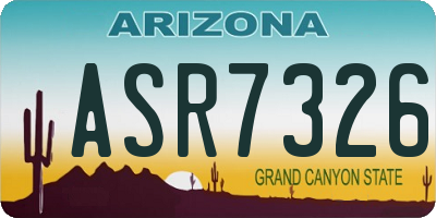 AZ license plate ASR7326