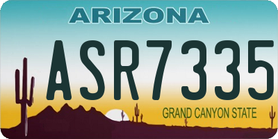 AZ license plate ASR7335