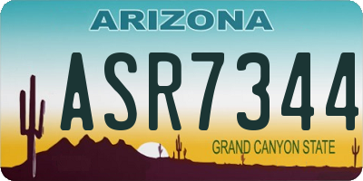 AZ license plate ASR7344